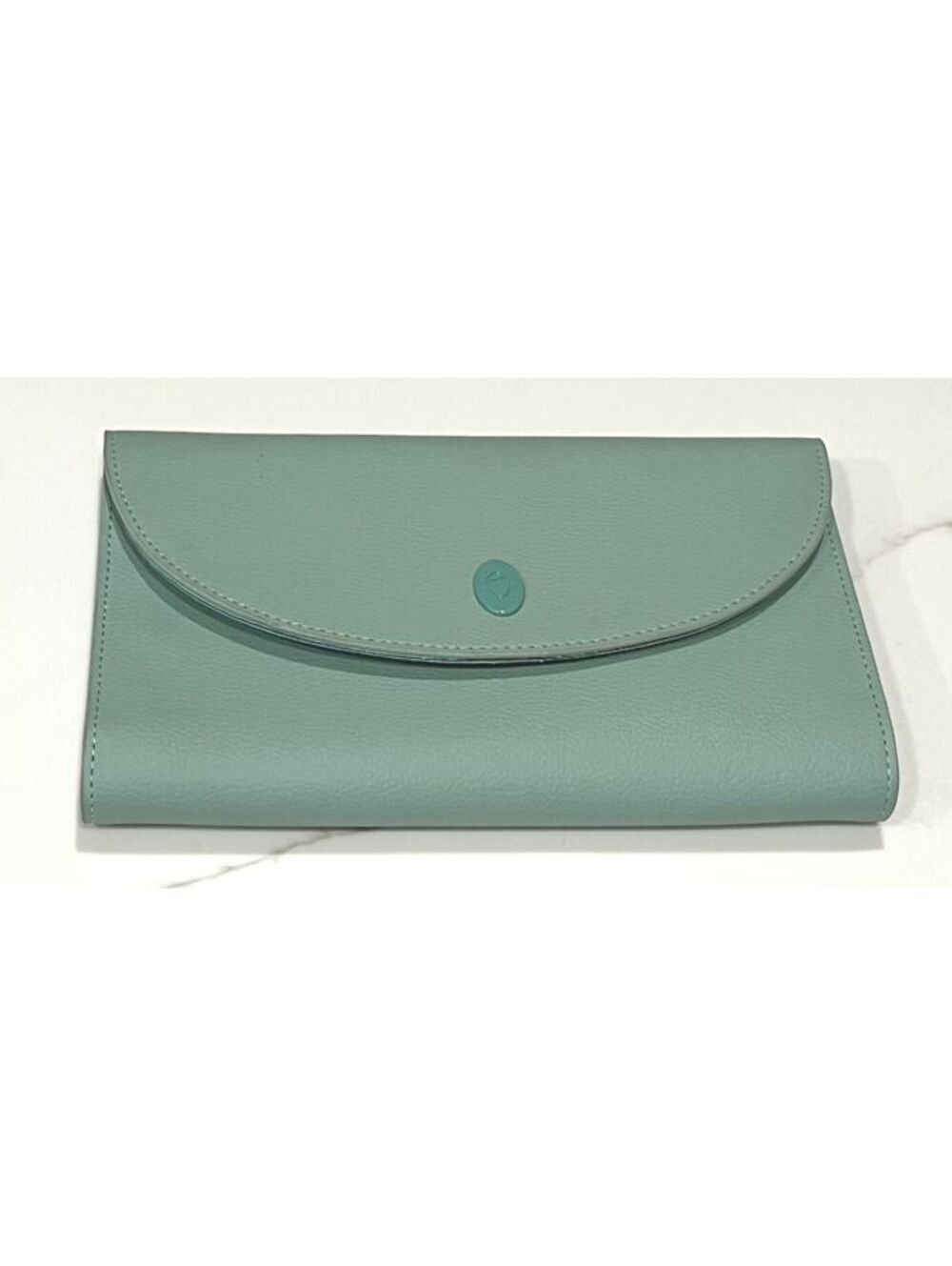 Aurate Light Blue Vegan Leather Jewelry Trifold Travel Pouch
